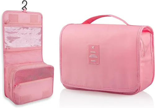 Miniatura 12 de Neceser colgante, organizador de viaje de gran capacidad para artículos de tocador, tela Oxford impermeable, bolsa de cosméticos de viaje con gancho