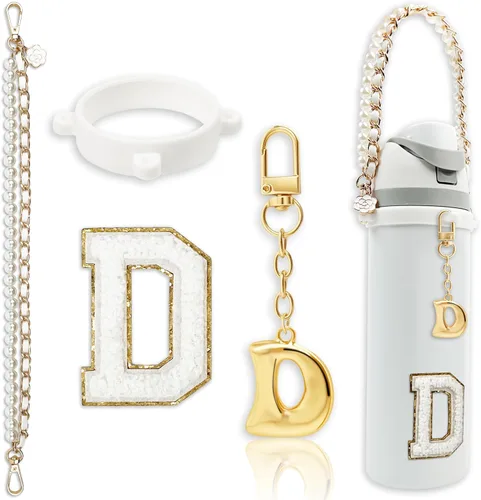 Miniatura 28 de Letter Handle Strap Accessories with Cute Initial Charm Compatible with Owala Water Bottle 24oz 32oz 40oz Owala Kids Púrpura