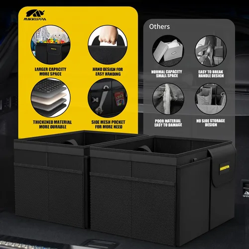 Miniatura 7 de MIKKUPPA Organizador de maletero de automóvil, organizador plegable de 35 litros con tapa, almacenamiento resistente para automóvil, SUV, camión