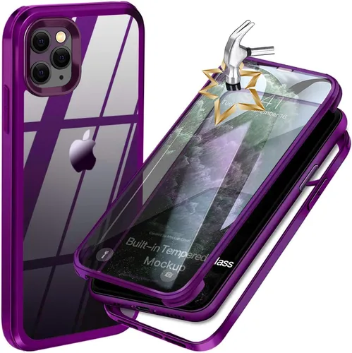 Miniatura 17 de Funda para iPhone 11 con protector de pantalla [vidrio templado 9H integrado], protección de cuerpo completo 360 de doble capa protectora