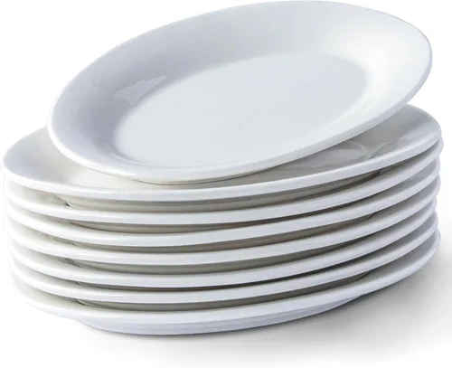 Miniatura 8 de Juego de 4 platos de cerámica para aperitivos, platos pequeños de postre de 5.6 pulgadas, platos redondos blancos para pan, mantequilla, aperitivos