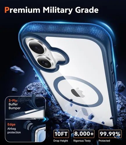 Miniatura 1415 de FNTCASE Funda para iPhone 13 Pro-Max: Fundas magnéticas transparentes compatibles con Magsafe Slim anti amarillamiento protección contra caídas
