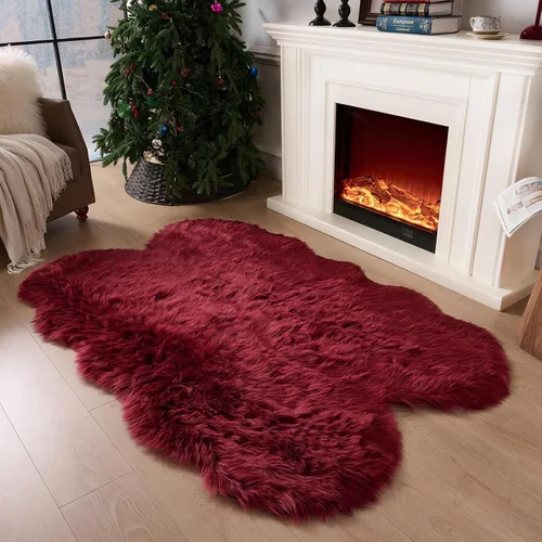 Miniatura 37 de Alfombra de piel sintética de 2 x 6 pies, color beige, lavable a máquina, súper suave, esponjosa, alfombra de piel de oveja mullida para dormitorio