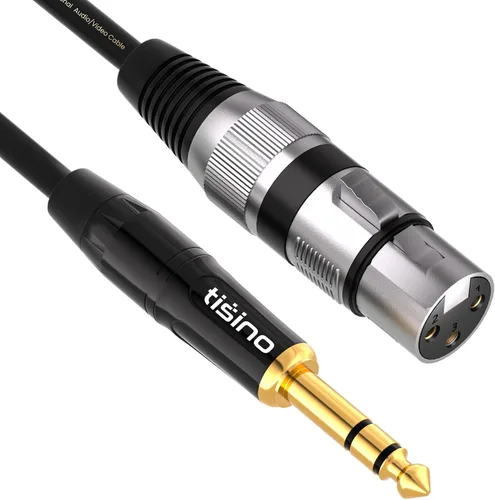 Miniatura 8 de Tisino Cable de micrófono de XLR hembra a TRS de 1/4'', conector estéreo de 6.35mm a XLR hembra de 3 pines cable de interconexión balanceado - 3.3FT