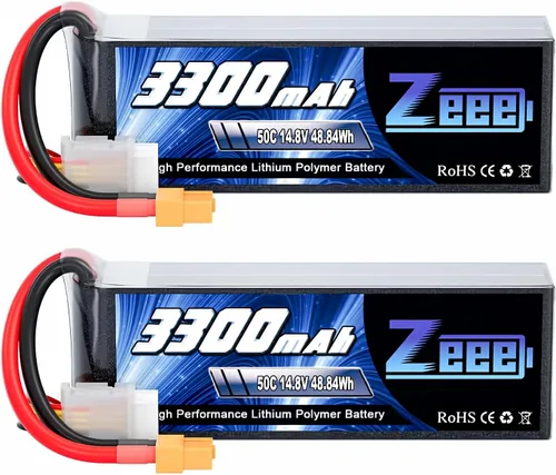 Zeee Batería Lipo de 14.8 V 4S 50C 3300 mAh Batería suave con enchufe XT60 para avión RC helicóptero RC barco UAV Drone FPV RC coche, camión, barco
