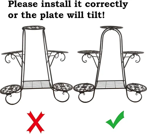 Miniatura 2 de CarolynDesign Soporte de metal de 6 niveles para plantas para interiores y exteriores, estante para múltiples macetas para sala de estar, patio