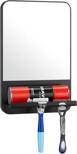 TAILI Shower Mirror Fogless for Shaving | Shower Mirror Fogless, Shaving Mirrors, Suction Cup, Removable & Reusable, Razor Holder Storage, Bathroom