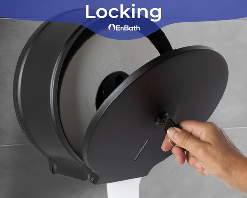Miniatura 4 de EnBath - Dispensador de papel higiénico gigante, soporte de papel higiénico industrial, grado comercial, acero inoxidable, dispensador de baño