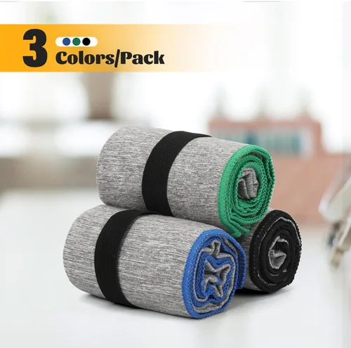 Miniatura 2 de Paquete de 3 toallas de gimnasio de microfibra de secado rápido para hombres y mujeres, equipo de entrenamiento para el sudor corporal, deportes, 3