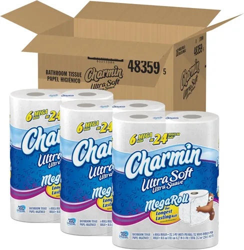 Miniatura 15 de Charmin Papel higiénico ultra suave, 24 megarrollos de papel de baño = 96 rollos regulares
