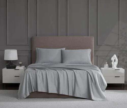 Miniatura 11 de Linen Closet Juego de sábanas de 1200 hilos mezcla de algodón tamaño King de 4 piezas, ultra suave sedoso satén, absorbente de humedad, resistente a