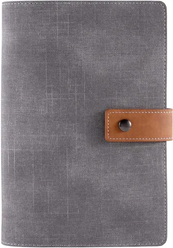 Miniatura 10 de CAGIE Carpeta A5 con 6 anillas rellenable, cuaderno de cuero encuadernado en espiral para planificador de negocios, organizador personal, cuadernos