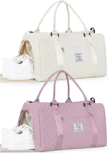 Bolsa de viaje de fin de semana para mujeres y hombres, bolsa de transporte para la noche, bolsa de hospital, bolsa de gimnasio con compartimento