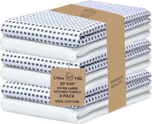 Miniatura 91 de Urban Villa Toallas de cocina 100% algodón, paquete de 6, altamente absorbentes, de secado rápido, súper suaves, de primera calidad, para cocina