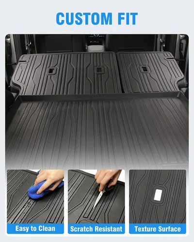 Miniatura 5 de Forros de Carga Alfombrilla del Maletero Trasero para Ford Mustang Mach-E Accesorios 2021 2022 2023 2024 2025 con Gancho y Velcro Todo Clima