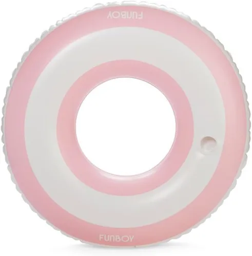 FUNBOY Flotador gigante de tubo de anillo rosa de 48 pulgadas, con portavasos integrado, perfecto para una fiesta de verano en la piscina, grande