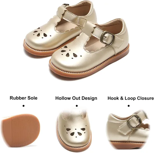 Miniatura 5 de Felix & Flora - Zapatos planos de vestir estilo Mary Jane para niña pequeña, zapatillas de ballet para niña, zapatos para fiestas y escuela