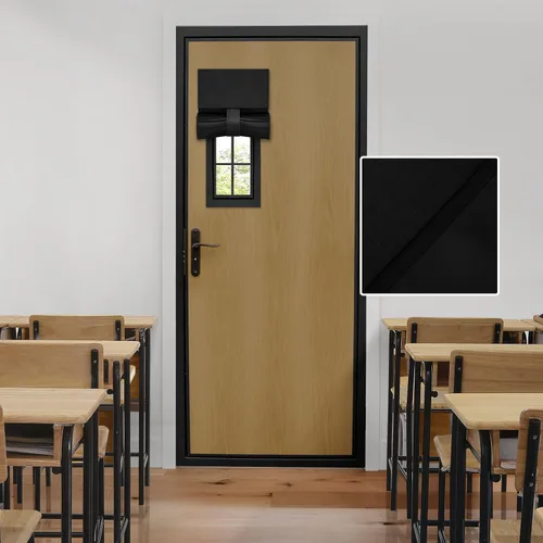 Miniatura 21 de HOMEIDEAS Cortinas 100% Opacas para Luces Laterales de Puerta Principal, Cubierta de Ventana de Puerta de Aula, Persianas de Privacidad