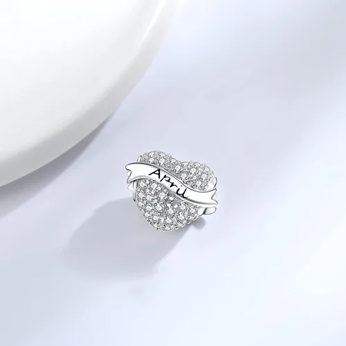 Miniatura 8 de Abalorios de plata de ley 925 con dije de corazón de amor para pulsera Pandora, apto para el día de la madre, Navidad, regalo de cumpleaños
