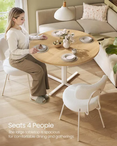 Miniatura 4 de VASAGLE Mesa de Comedor, Mesa de Cocina Redonda Pequeña para 4 Personas, 31.5 x 29.4 Pulgadas, para Comedor, Sala de Estar, Casa de Campo, Oka Beige