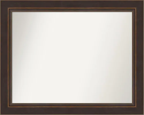 Miniatura 56 de Amanti Art Espejo de baño de bronce para sobre el fregadero, 24 x 24 pulgadas, espejo cuadrado de bronce Lara para tocador, marco de madera