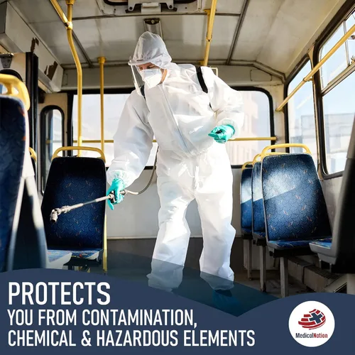 Miniatura 6 de Medical Nation Hazmat Suits Disposable 2 Pack Hooded, Heavy Duty, Breathable Disposable Coverall, Painter Suit 9 Sizes