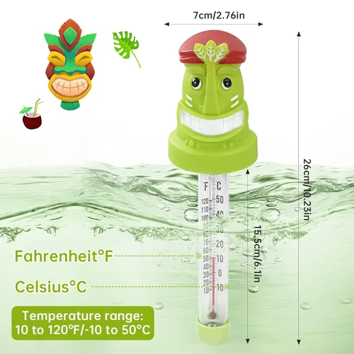 Miniatura 2 de Floating Pool Thermometer, Large Display with String Easy to Read, Shatter Resistant, Water Temperature Thermometer for Outdoor & Indoor Swimming