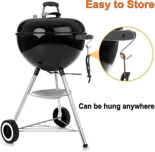 Miniatura 5 de DELSbbq Paquete de 2 elevadores de parrilla de parrilla, elevador de rejilla de cocción de hierro fundido, herramienta universal para la mayoría