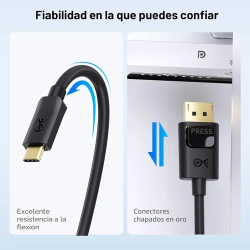 Miniatura 7 de Cable Matters - cable 60 Hz USB-C para DisplayPort 4K (compatible con puerto Thunderbolt 3), Negro), 201036-BLK-1.8m