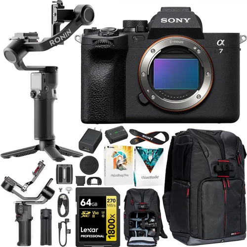Sony a7 IV - Cuerpo de cámara sin espejo de fotograma completo ILCE-7M4/B Paquete del cineasta que incluye DJI RS 3 Mini kit estabilizador de cardán