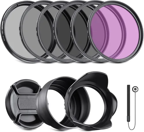 Miniatura 15 de NEEWER Paquete de filtro ND de 40,5 mm y accesorios para lentes, kit de filtros ND2 ND4 ND8 UV FLD CPL con tapa de lente