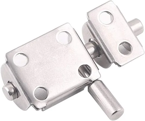 Miniatura 4 de Mini cerrojo deslizante para puerta, 2.6 pulgadas de acero inoxidable resistente (paquete de 2) OLT con orificio para candado, pestillos interiores