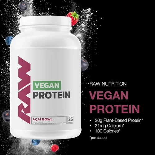 Miniatura 2 de RAW Acai Bowl - Proteína vegana en polvo, 0.71 oz de proteína a base de plantas en polvo y fortificada con vitaminas para el crecimiento muscular