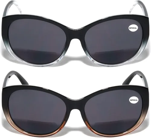 Miniatura 8 de 2 pares de lentes de sol de lectura bifocales para mujer Cateye Vintage Jackie Oval