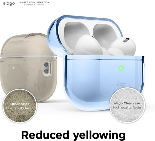 Miniatura 6 de elago Funda transparente compatible con AirPods Pro de 2ª generación, compatible con AirPods Pro 2, funda protectora, a prueba de golpes, carga Azul