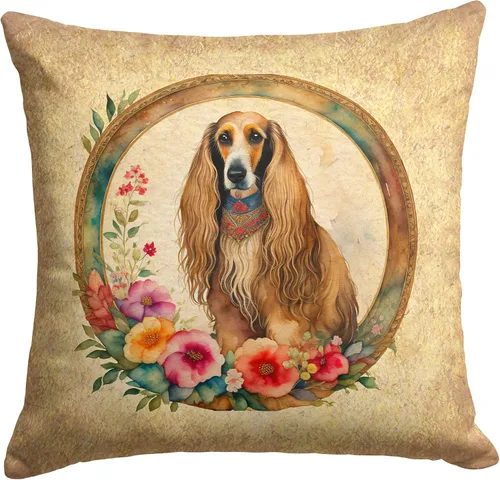Miniatura 223 de Caroline's Treasures DAC2072PW1414 Affenpinscher and Flowers - Almohada decorativa de tela, lavable a máquina, para interiores y exteriores