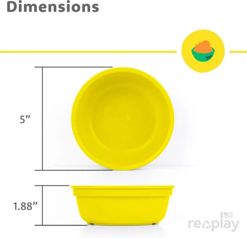Miniatura 9 de Re-Play Juego de 3 cuencos de 12 onzas para niños pequeños, de pared profunda, duraderos y reutilizables, aptos para lavavajillas y microondas, sin
