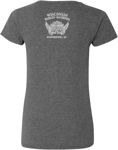 Miniatura 2 de Harley-Davidson Camiseta de manga corta con adornos de fuerza completa para mujer - Negro
