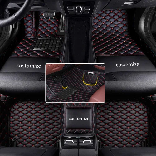 Miniatura 14 de Alfombrillas Personalizadas para Automóvil que se Ajustan al 95% de Todos los Climas, Alfombra de Cuero de Lujo con Patrón de Diamante, Alfombrillas