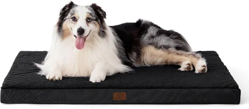 Miniatura 29 de Bedsure Camas para Perros Tamaño Grande - Cómodas Camas Planas para Mascotas con Funda Lavable Extraíble, Alfombrilla de Espuma Ortopédica