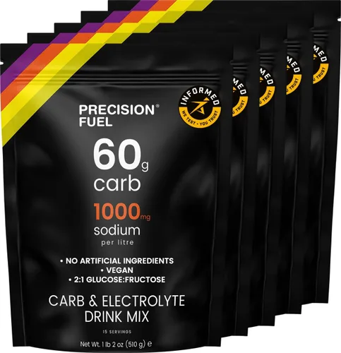Miniatura 8 de Precision Fuel PF60 Mezcla de Polvo para Bebida de Carbohidratos y Electrolitos para Hidratación y Energía - Nutrición Deportiva de Resistencia