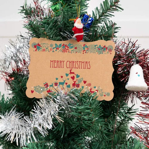 Miniatura 7 de Paquete de 50 tarjetas de papel kraft en blanco, cartulina, papel grueso, color marrón, tarjetas de felicitación para menús de tarjetas de regalo