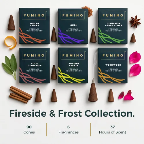 Miniatura 7 de Conos de incienso Fumino Fresh Paquete de 6 cajas de 90 piezas Masala Agarbatti Joss fragancia para relajación y meditación, aroma de decoración