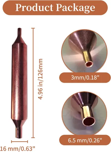 Miniatura 2 de Juego de 5 secadores de filtro para refrigerador, secador de filtro de 0.630 in x 4.961 in para refrigeración, secador de filtro de cobre