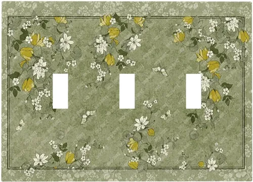 Miniatura 262 de Decorative Outlet Covers Blue Background White Cat Daisy Floral 2-Gang 1-Gang Wall Plate Single Toggle/Rocker Farmhouse Style Light Switch Covers