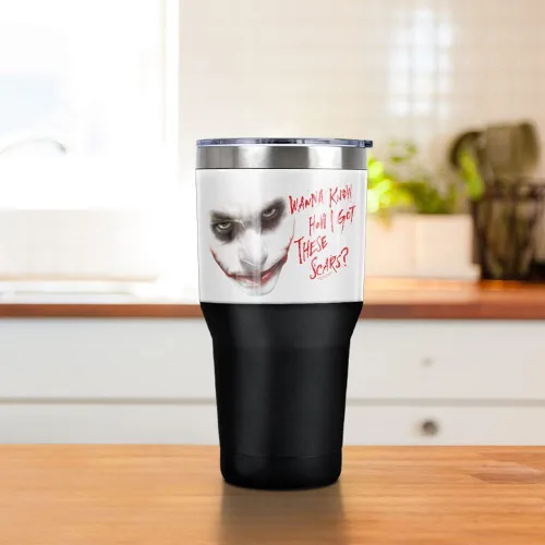 Miniatura 3 de Batman/Dark Knight Joker - Vaso de acero inoxidable de 30 onzas, taza de viaje para café, aislamiento al vacío y doble pared, con tapa deslizante a