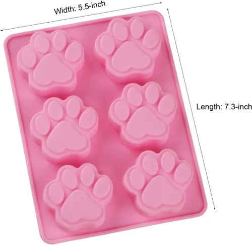 Miniatura 2 de WARMBUY Moldes de silicona para golosinas para perros, fabricación de jabón y chocolate, patas de animales, paquete de 2