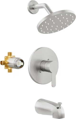 Miniatura 11 de Grifo de ducha de bañera, juego de grifo de ducha dorado con cabezal de ducha de lluvia de metal de 6 pulgadas y boquilla de bañera, kit de ducha
