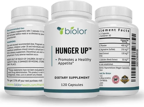 Miniatura 5 de Biolor HungerUp™ - Estimulante del apetito (sin rellenos artificiales) - Píldoras efectivas para aumentar de peso con extracto de fenogreco