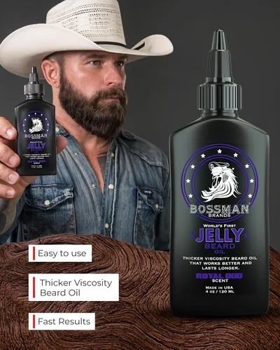 Miniatura 4 de Bossman Paquete de aceite de gelatina para barba para hombre, paquete de 2, 8 onzas (Royal Oud + Vetiver X Scents), suaviza, hidrata y acondiciona